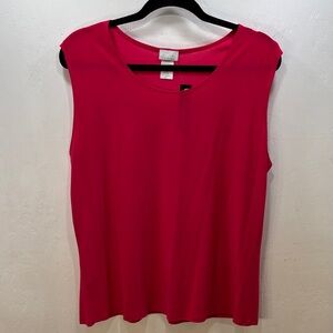 Caribe Vintage Classic Lightweight Sleeveless Top Made in USA Vibrant Pink 1X
